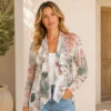 KAV269-01-upperbody Floral Mesh Open Front Cardigan