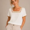 KAV269111-01-front-upperbody Kalisson white cotton square neck T-shirt