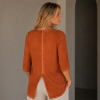 Kav2645-02-back-34 Kalisson Rust Viscose Tunic Top