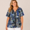 image(328) Plus size blue and white printed blouse by Bagoraz