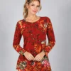 Kalisson red printed viscose tunic front upper body view