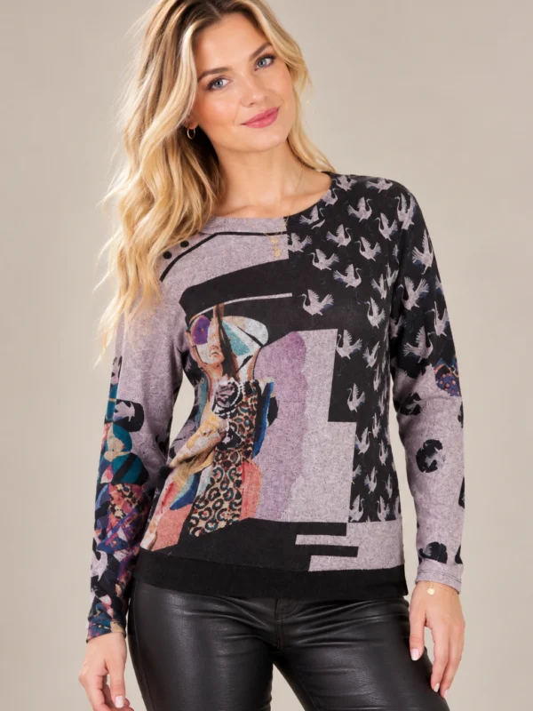 01womens-multicolour-abstract-print-top.webp Women's multicolour abstract print long-sleeve top with round neckline