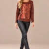 02kalisson-rust-abstract-print-top.webp KALISSON rust abstract print long-sleeve top for women