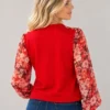 02red-floral-sleeve-v-neck-top.webp Kalisson Red V-neck top with four-button detail and long floral sleeves