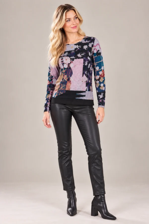 03womens-multicolour-abstract-print-top.webp Women's multicolour abstract print long-sleeve top with round neckline