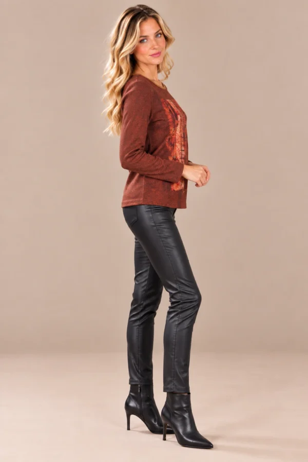 03kalisson-rust-abstract-print-top.webp KALISSON rust abstract print long-sleeve top for women