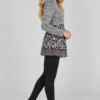Kalisson KA 7846 grey animal print tunic front upper body view