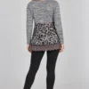 Kalisson KA 7846 grey animal print tunic front upper body view