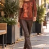 05kalisson-rust-abstract-print-top.webp KALISSON rust abstract print long-sleeve top for women