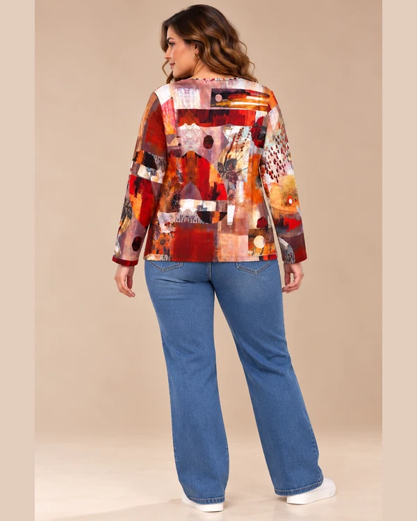 BAG_07123_bagoraz_abstract_print_vneck_top_04_back Bagoraz Abstract Print V-Neck Long Sleeve Top