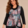 BAG_20I532_bagoraz_abstract_patchwork_tunic_01_front_upper_body Bagoraz Abstract Patchwork Long Sleeve Tunic