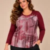 BAG_D200117_bagoraz_burgundy_abstract_print_top_01_front_upper_body Bagoraz Burgundy Abstract Print Long Sleeve Top