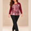 BAG_D200117_bagoraz_burgundy_abstract_print_top_02_front_full_body Bagoraz Burgundy Abstract Print Long Sleeve Top