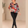 BAG_D20082_02_front_full_body Bagoraz Geometric Print Long Sleeve Top
