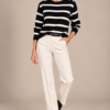 DI_4120P_2_front_full_body Kalisson black cream striped knit sweater front upper body view