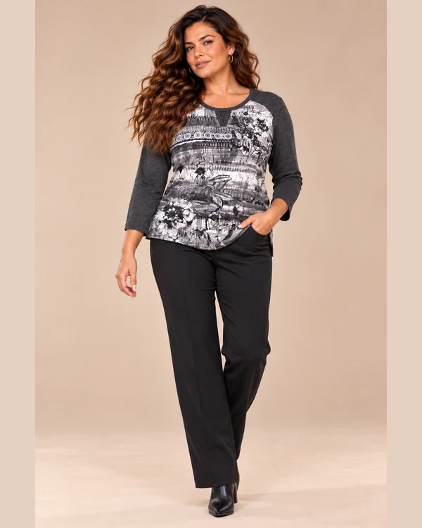 bagoraz-bag20i520-grey-floral-top-2-front-full-length BAGORAZ Grey Floral Print Top
