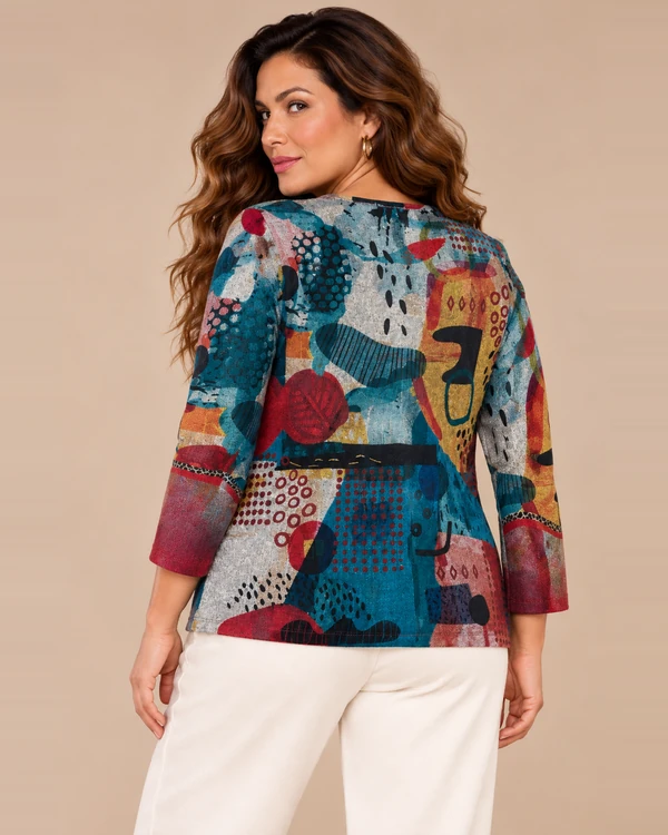 bagoraz-bag32122-abstract-print-top-back BAGORAZ Abstract Print Long Sleeve Top