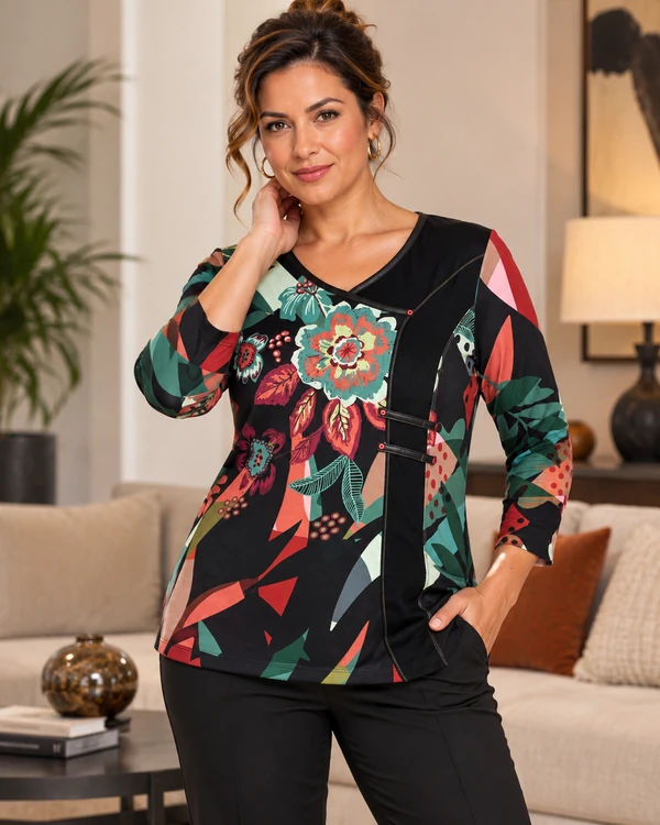 bagoraz-d200061-floral-print-top-01_front_upper_body Bagoraz Floral Print Long Sleeve Top