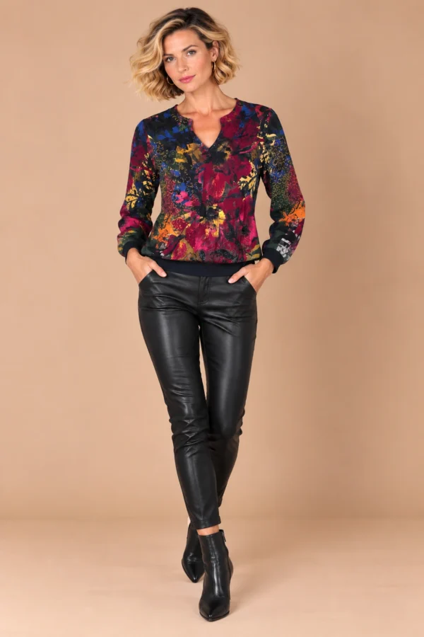 ka-20i044-womens-multicolour-printed-top-3 Kalisson multicolour printed women’s top front upper-body view