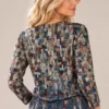 womens-multicolour-geometric-mosaic-top-03-back-upper-body Women's multicolour geometric mosaic long-sleeve top with navy neckline detail